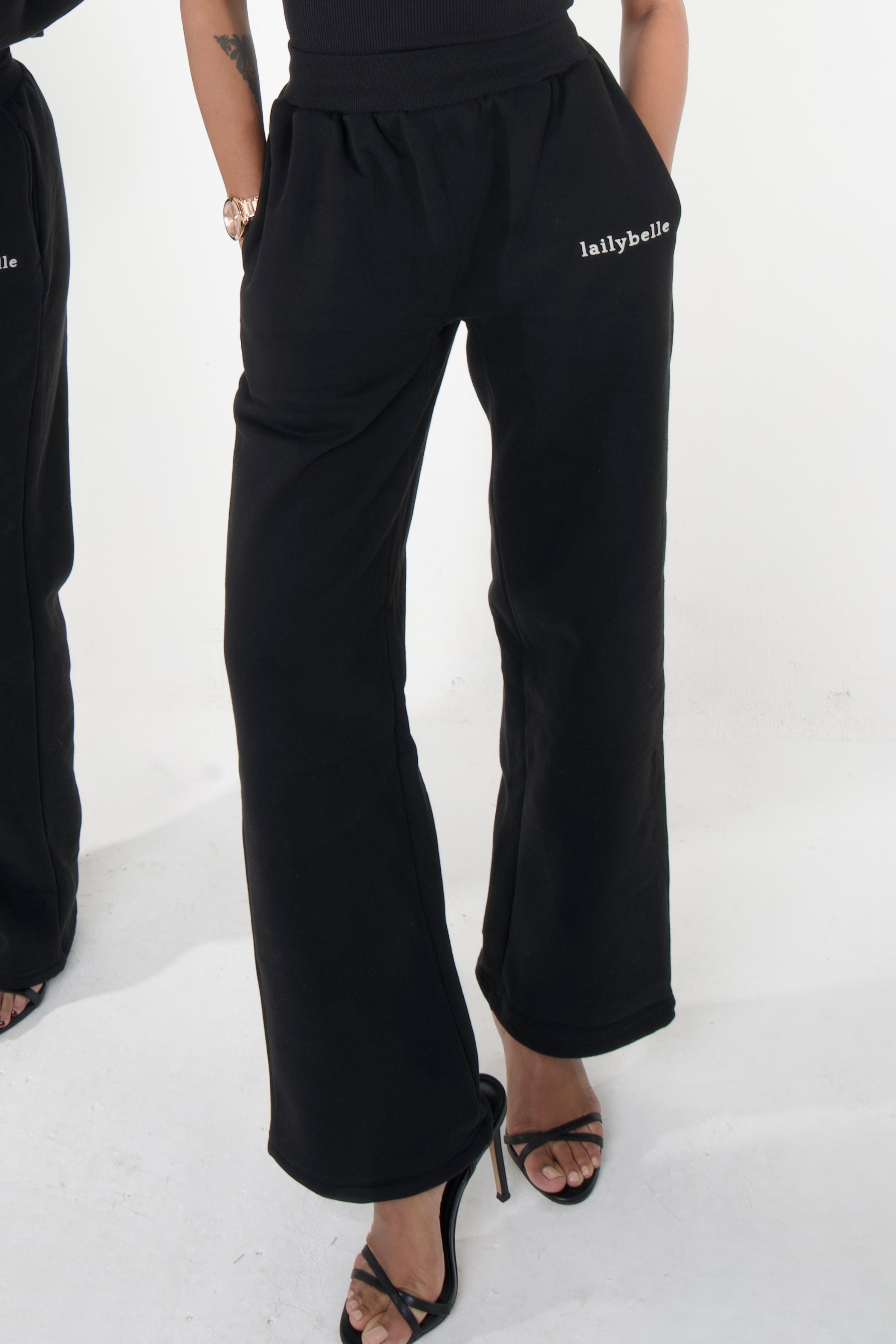 LAILY straight-leg Track Pants — BLACK