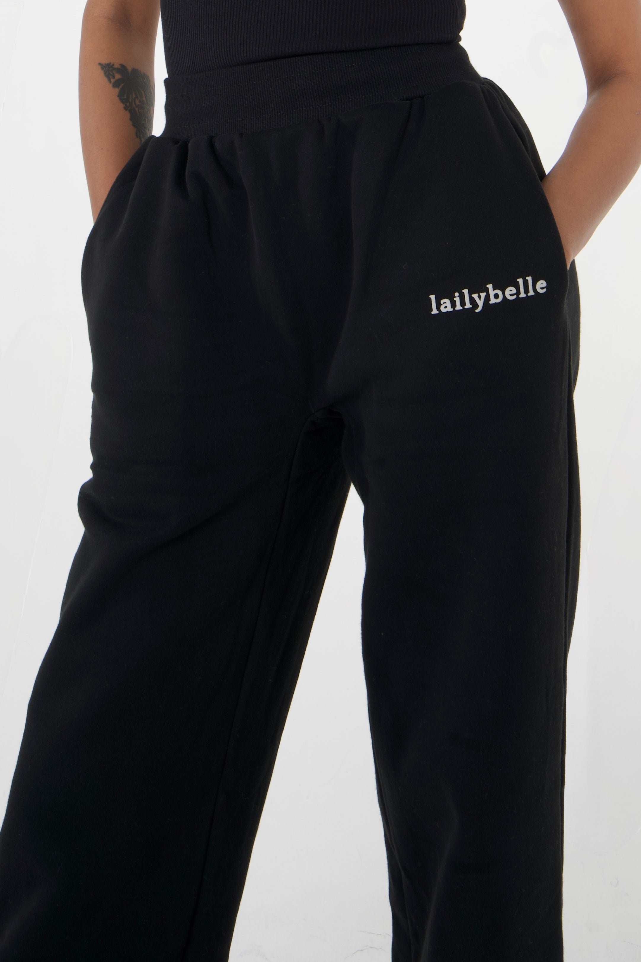 LAILY straight-leg Track Pants — BLACK