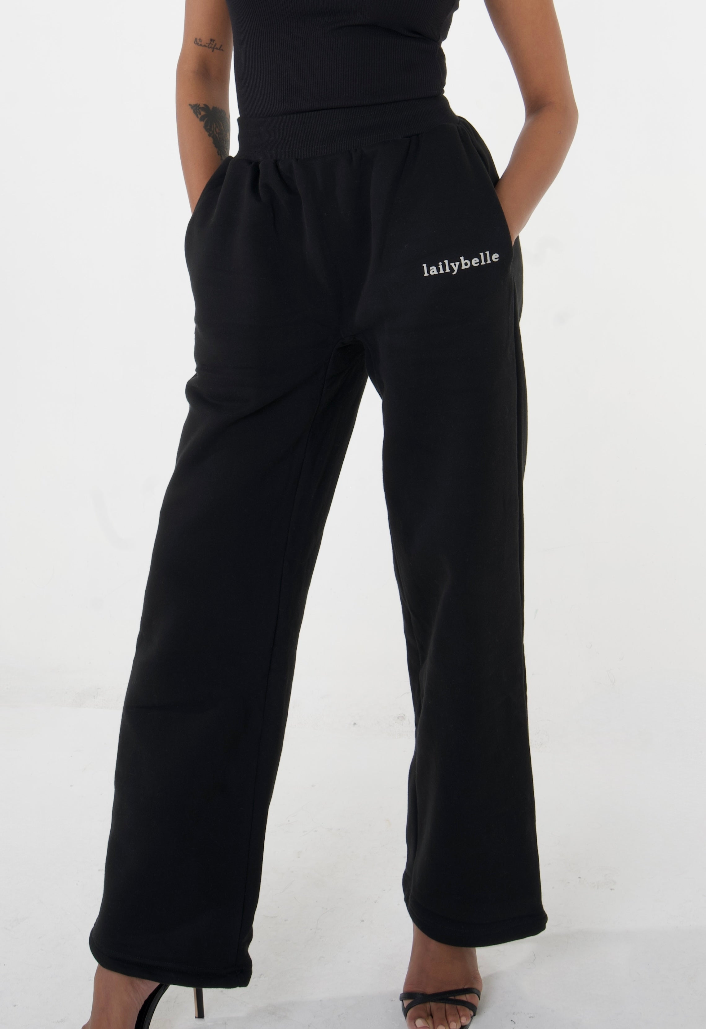 LAILY straight-leg Track Pants — BLACK
