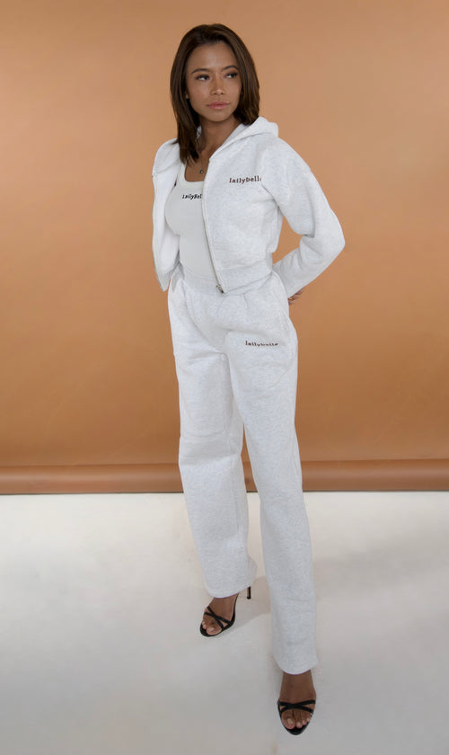 LAILY straight-leg Track Pants — MARL GREY