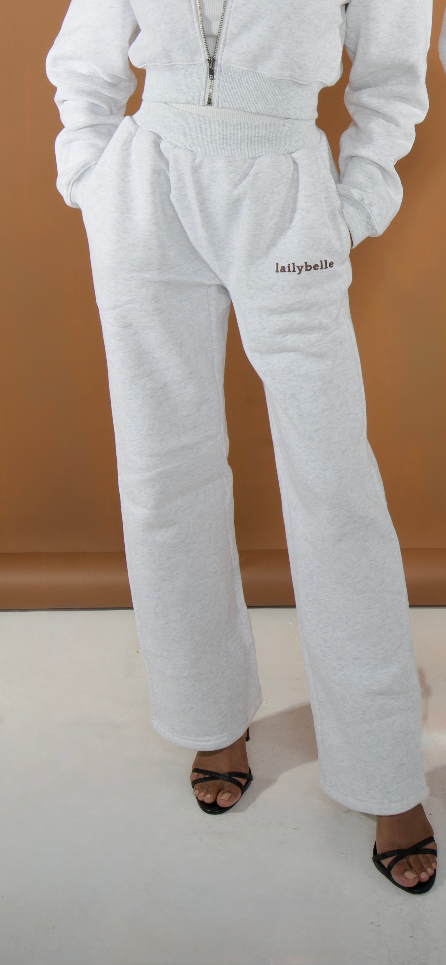 LAILY straight-leg Track Pants — MARL GREY